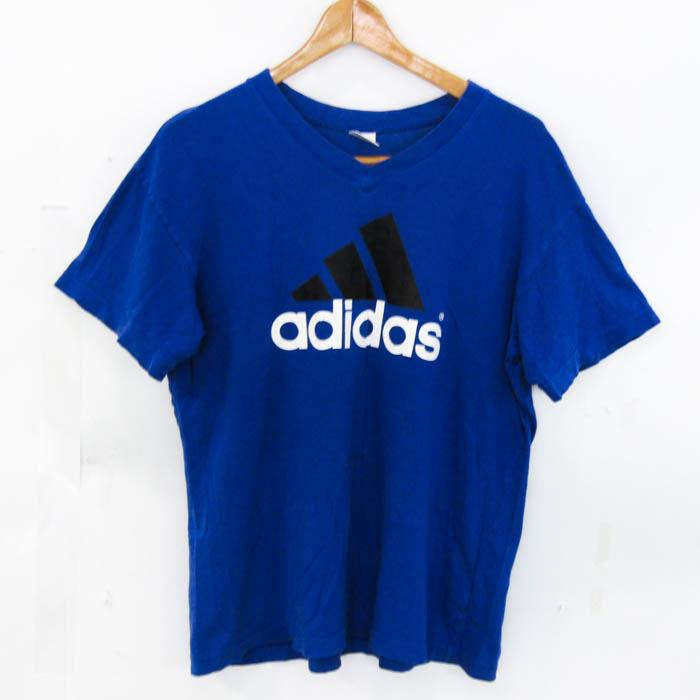 【adidas】アディダス ブルー系 半袖 サッカーウェア メンズ Lサイズ アディダス(adidas) サッカーウェア 半袖シャツ チーム アイコン