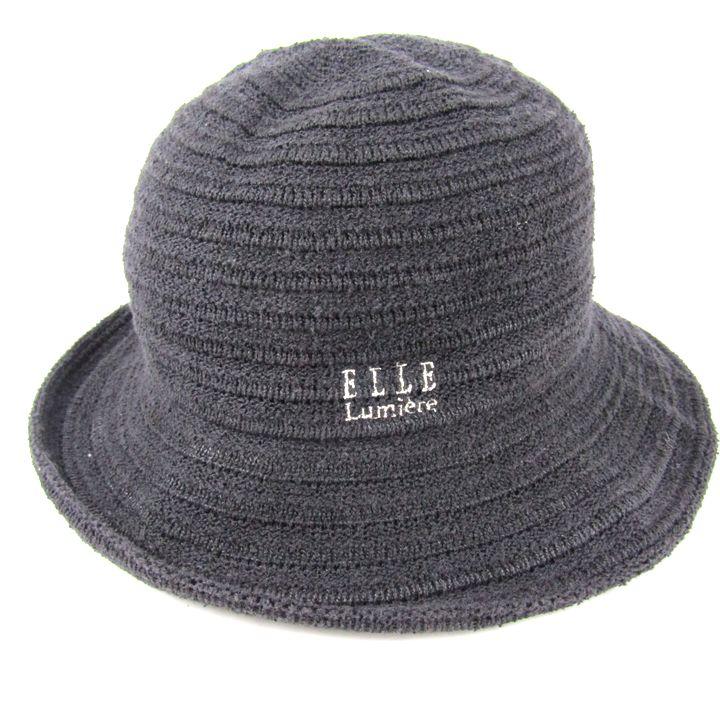 ELLE（エル） ハット 麦わら帽子 春夏 ロゴ ブランド 帽子 レディース 