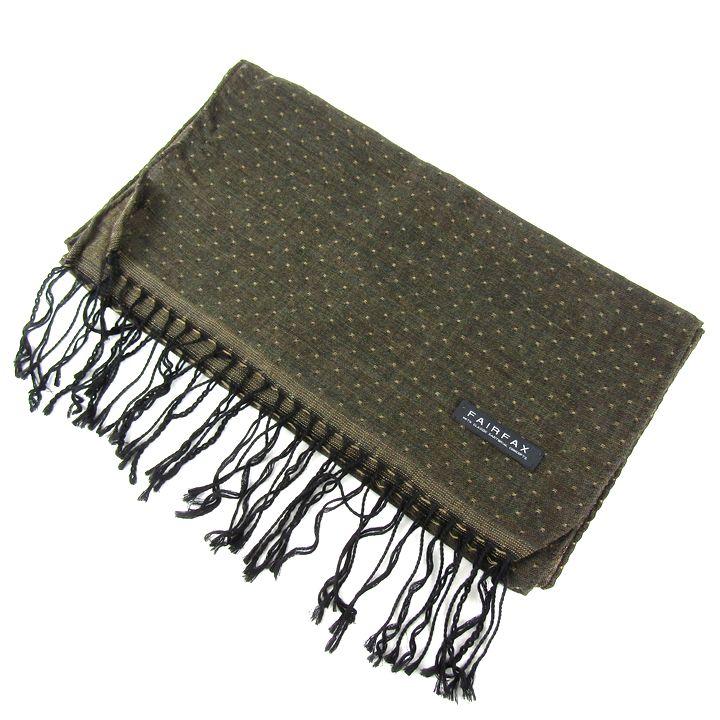 フェアファクス マフラー ドット柄 ウール/シルク混 イタリア製 ブランド 小物 レディース ブラウン FAIRFAX | 