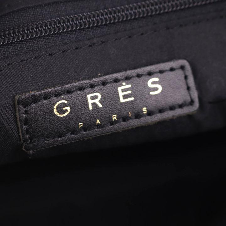 美品　GRÈS グレ　ブラックショルダーハンドバッグ 保存袋付き GRESグレ ショルダーバッグ - メルカリ