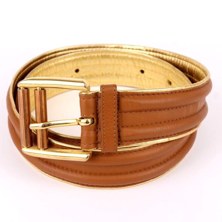 ESCADA エスカーダ スエード デザイン ベルト ブラウン ESCADA