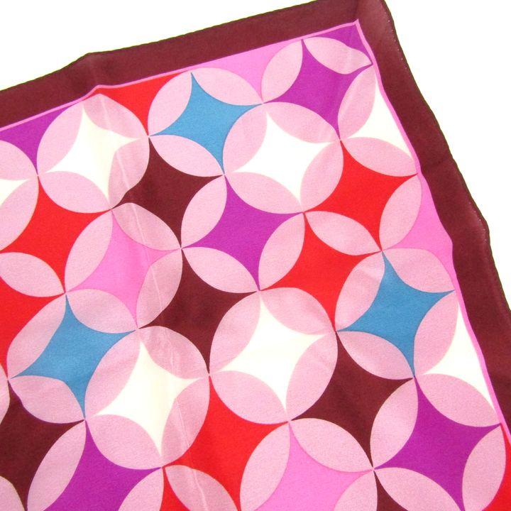 ピンキーアンドダイアン スカーフ 幾何学柄 シルク 日本製