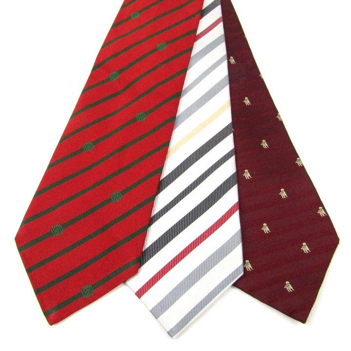 DAKS（ダックス） ネクタイ ブランド 3点セット ストライプ 犬柄