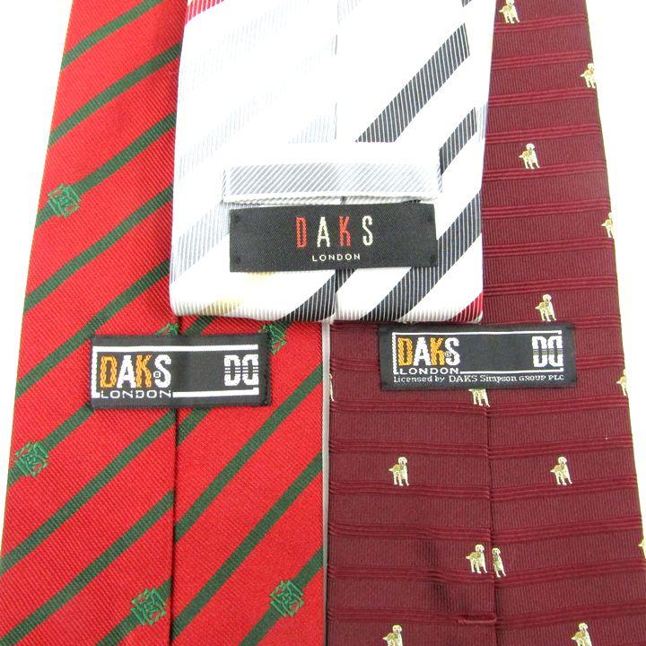 DAKS（ダックス） ネクタイ ブランド 3点セット ストライプ 犬柄