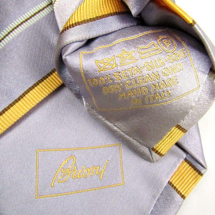 美品⭐︎ブリオー二 Brioni ストライプ　ネクタイ　イタリア製　パープル 美品⭐︎ブリオー二 Brioni ストライプ ネクタイ イタリア製