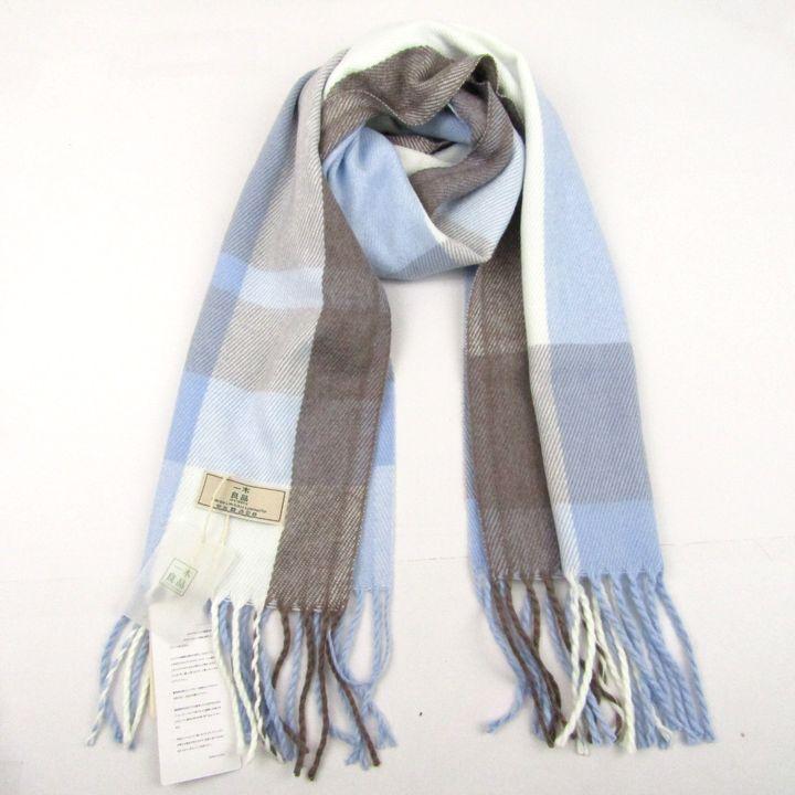 新品未使用　作家さん一点もの　マフラー 一木良品 ストール 未使用 マフラー ブランド 小物 レディース ブルー