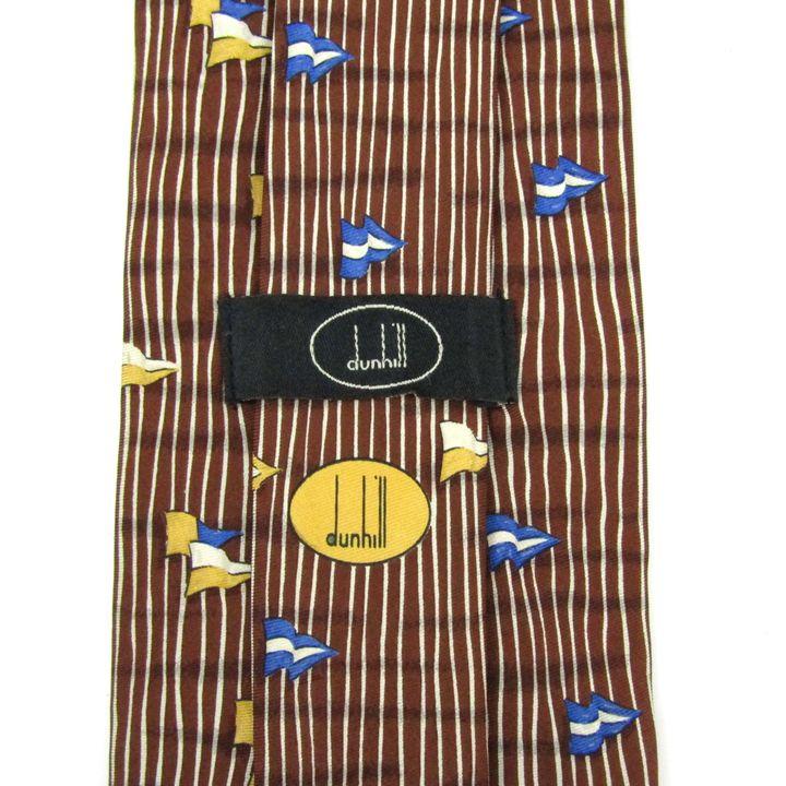 dunhill ダンヒル ネクタイ 新品 未使用 シルク 茶色 馬 ホース総柄 dunhill ダンヒル ネクタイ ワイドタイ 総柄 シルク ブランド