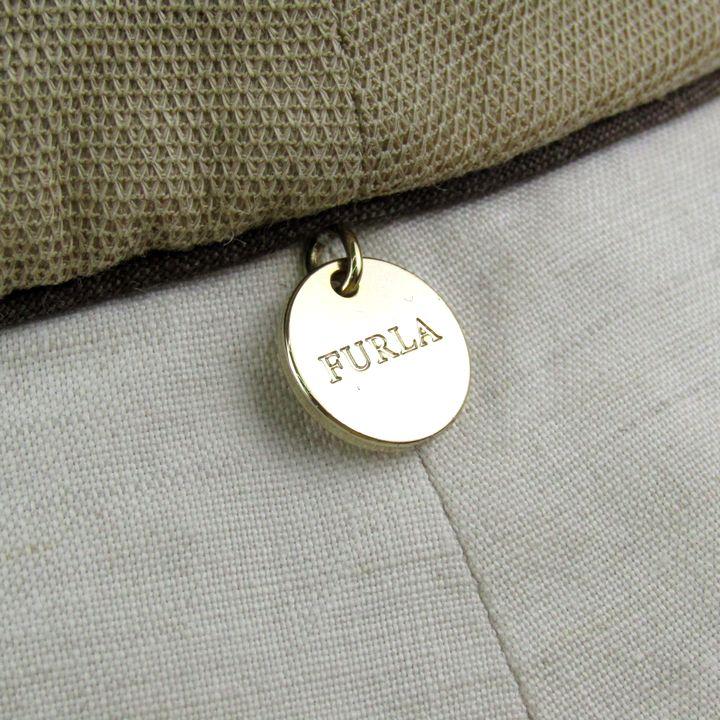 フルラ バケットハット 帽子 バイカラー リネン 日本製 ブランド レディース S-Mサイズ ベージュ Furla