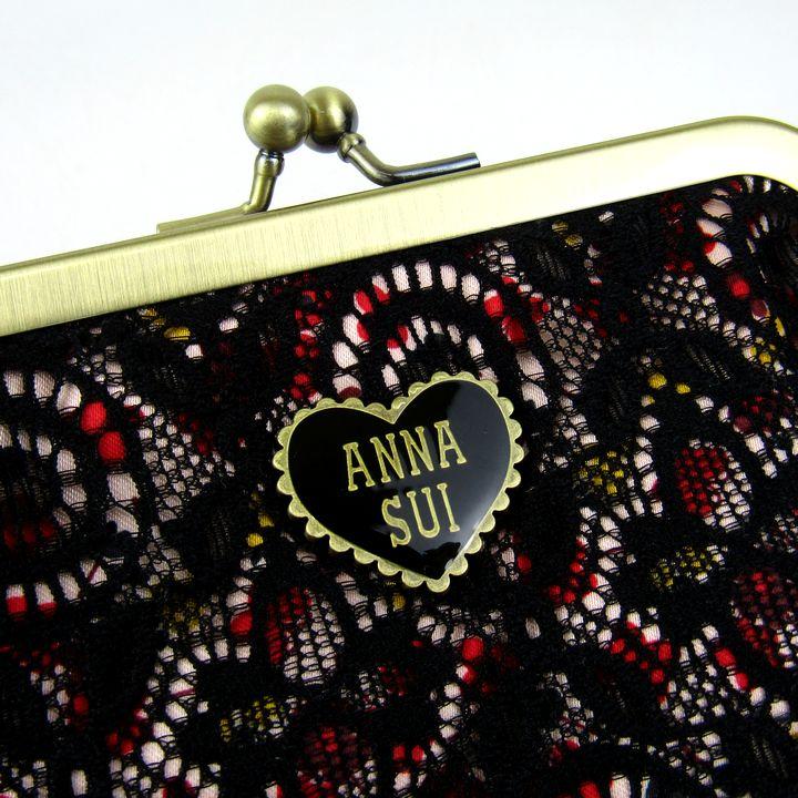ANNA SUI アナスイ ポーチ 未使用 がま口 花柄 レース ブランド
