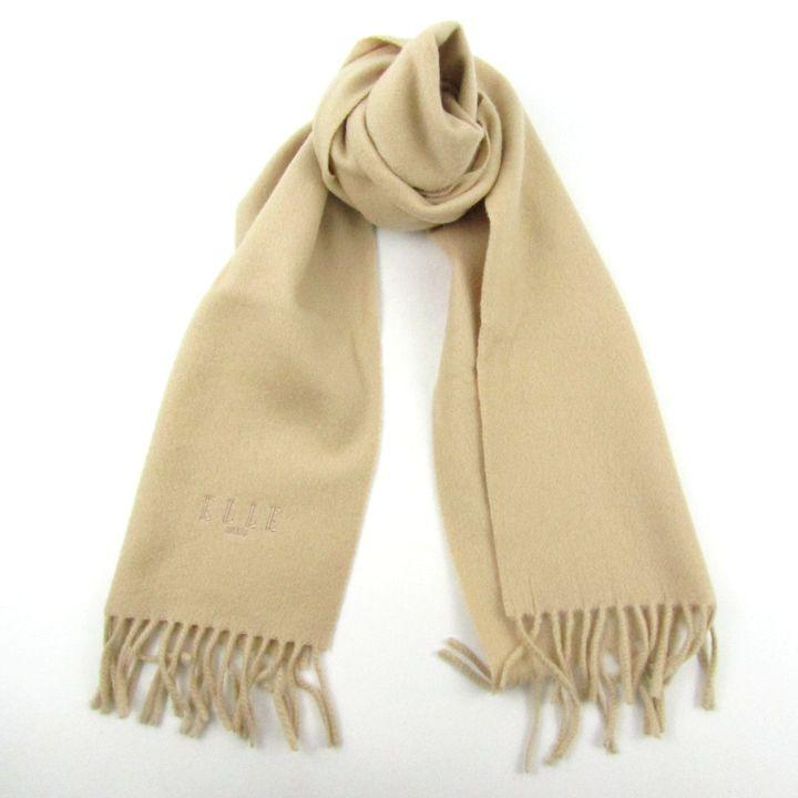 ELLE  カシミア  マフラー   真紅   美品  男女兼用 ELLE（エル） マフラー ストール カシミヤ フランス製 ブランド