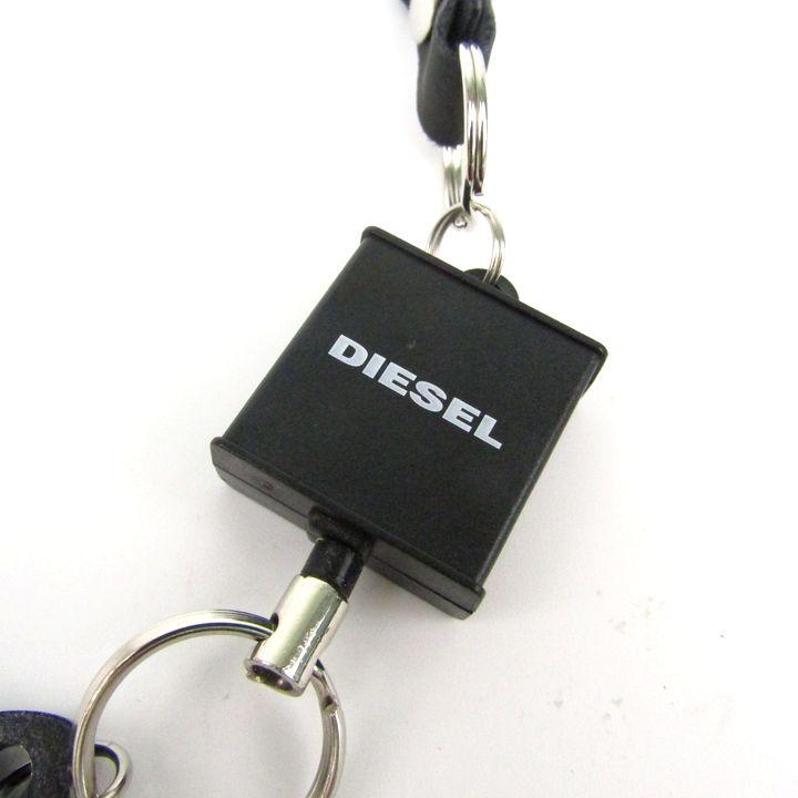 DIESEL キーホルダー 黒 DIESEL ディーゼル キーホルダー キーチェーン リール