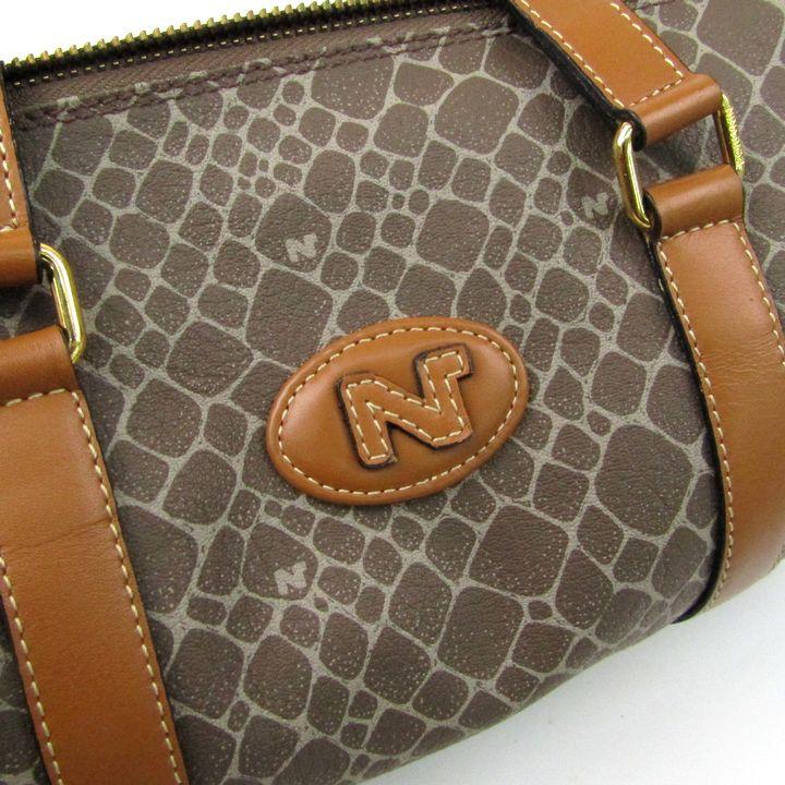 ニナリッチボストンバッグ ロック付きブラウン