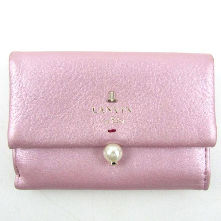 LANBAN ランバンコレクション 財布　ピンク　ソフトレザー ランバン コレクション LANVIN COLLECTION 二つ折り財布