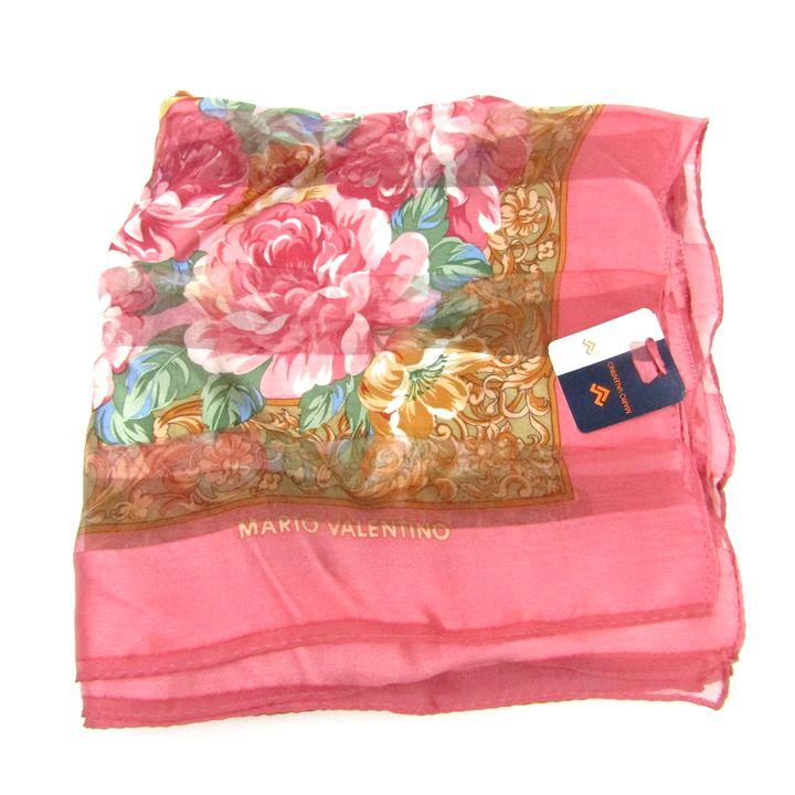 マリオ・ヴァレンティノ スカーフ 未使用 花柄 シルク ブランド