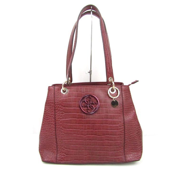 GUESS（ゲス） トートバッグ クロコ型押し レザー ショルダーバッグ