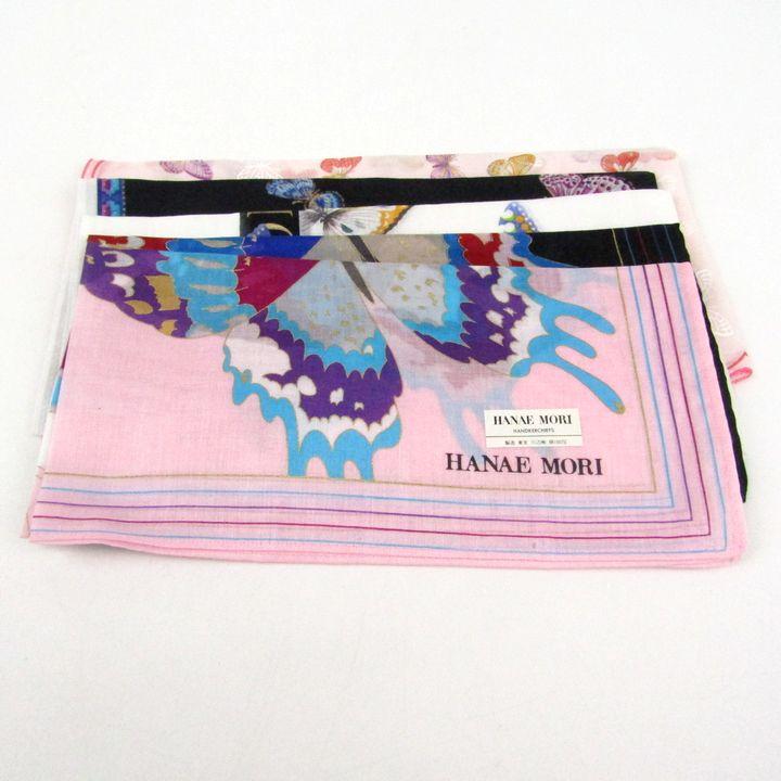 ぶーちゃん 様5点同梱専用 HANAE MORI ハナエモリ 本革 フォーマル HANAE MORI（ハナエモリ） ハンカチ 5点セット 未使用 蝶柄 まとめて