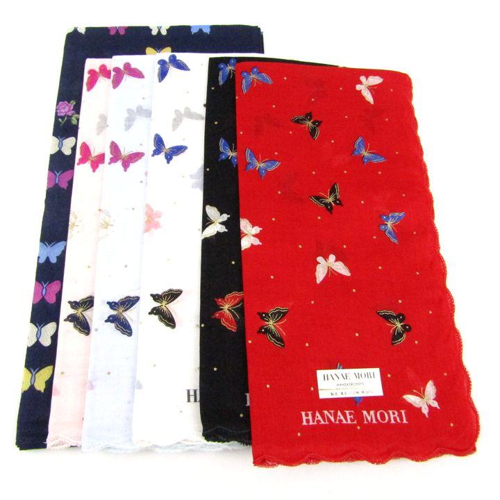 ハナエモリ ハンカチ セット HANAE MORI ハナエモリ ハンカチ 6点セット 未使用 蝶柄 まとめ