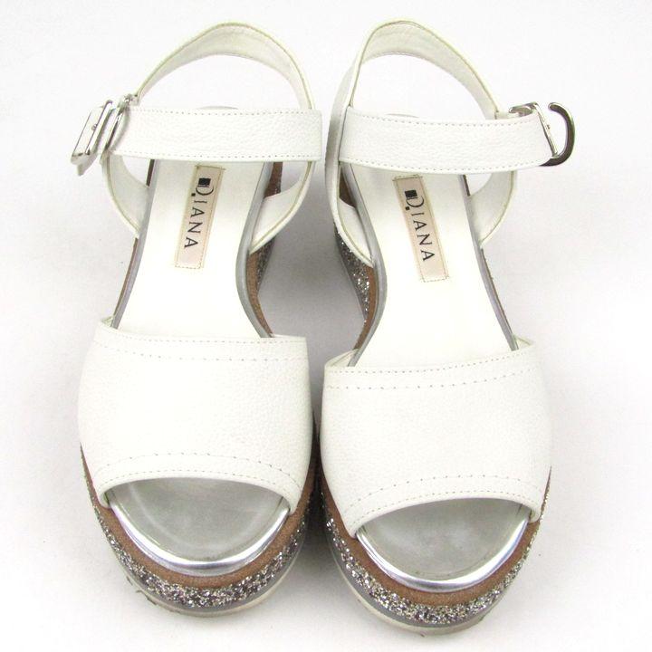 ダイアナ サンダル ストラップ 厚底 22サイズ アイボリー DIANA