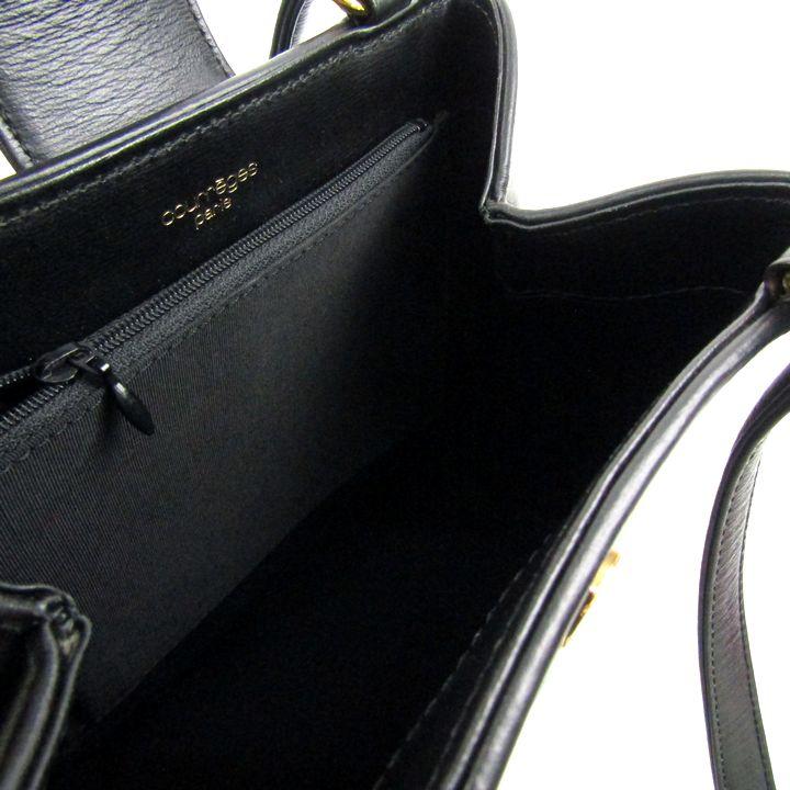 希少☆ Courreges クレージュ ワンショルダー 巾着 バッグ　黒 金金具 希少☆ Courreges クレージュ ワンショルダー 巾着 バッグ 黒 金金具