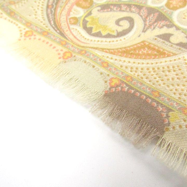 美品　ETRO エトロ　ウールシルク　大判ストール　スカーフ、ペイズリー ETRO エトロ ペイズリー柄 スカーフ ショール 絹 シルク ウール