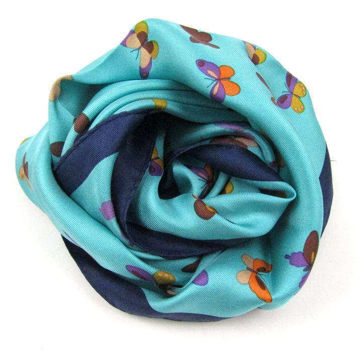 HANAE MORI（ハナエモリ） スカーフ 未使用 バタフライ 蝶柄 シルク