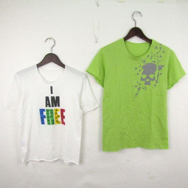 ルシアンペラフィネ Tシャツ 半袖 2点セット スカル・I AM FREE