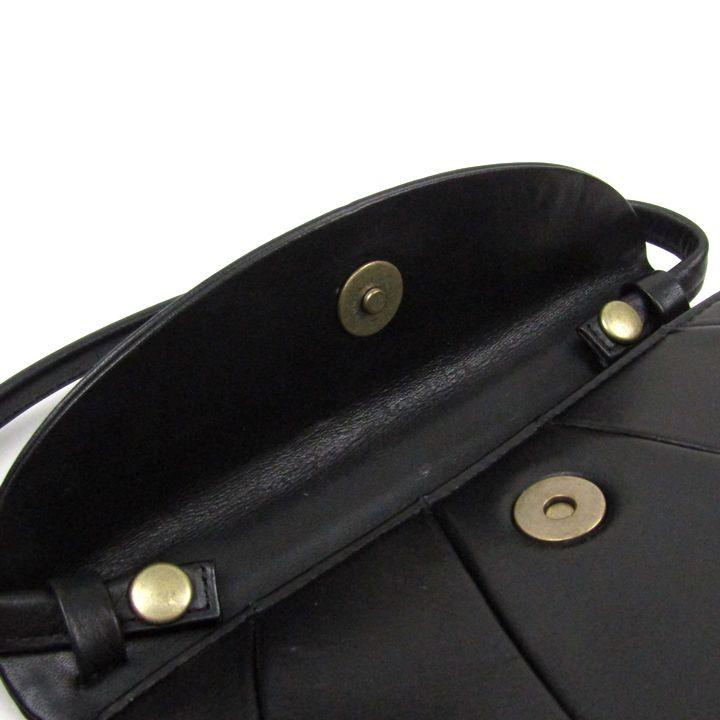 美品♡シビラ Sybilla フォーマル ハンド レザー 黒 ラウンドカット Sybilla シビラ ラウンドカット デザインバッグ レザー