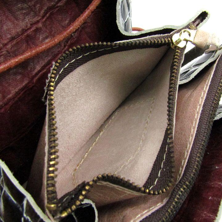 アインソフ ショルダーバッグ レザー クロコ型押し ポシェット 鞄 