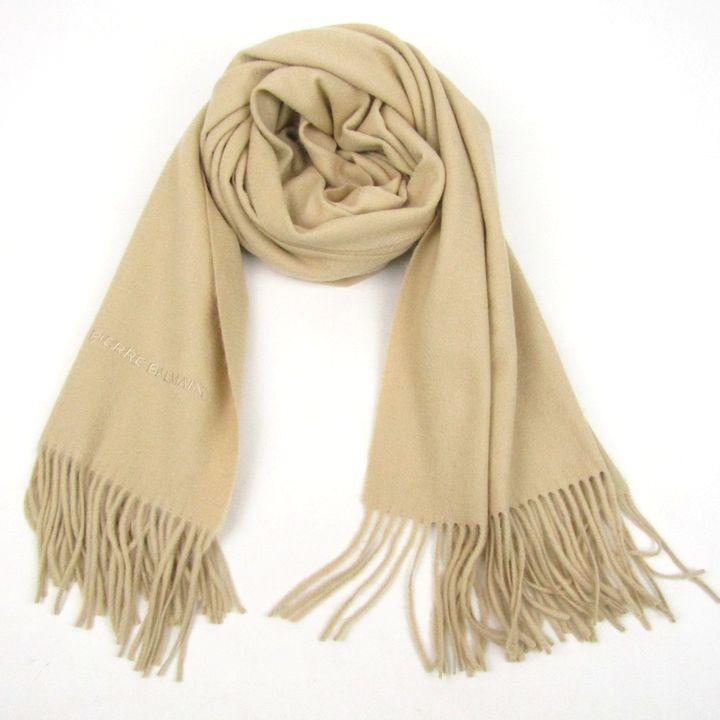 ピエールバルマン ストール ロゴ 無地 ブランド レディース ベージュ