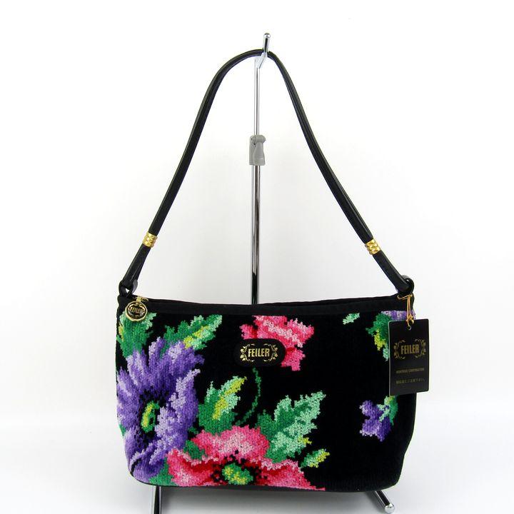 美品　FEILER フェイラー ショルダーバッグ　花柄 FEILER - フェイラー ショルダーバッグ 2点セット 花柄 シェニール織