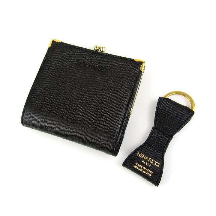 ニナリッチ 二つ折り財布 キーリング 2点セット レザー ウォレット