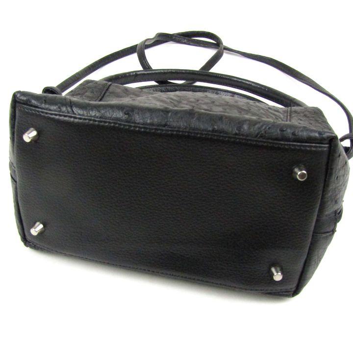 オーストリッチ ショルダーバッグ 2way ハンドバッグ 本革 レザー 鞄