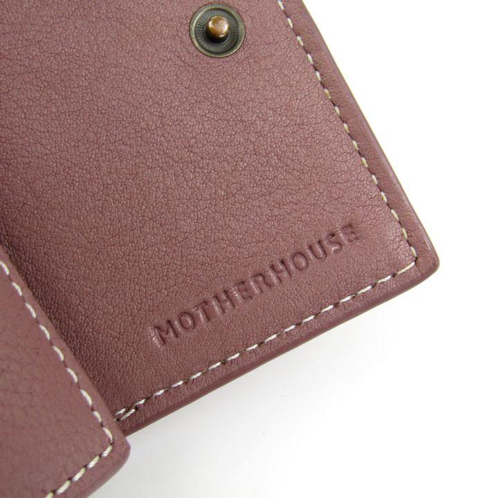 マザーハウス 三つ折り財布 レザー コンパクト ウォレット ブランド レディース ピンクベージュ MOTHERHOUSE マザーハウス 三つ折り財布 レザー コンパクト ウォレット ブランド