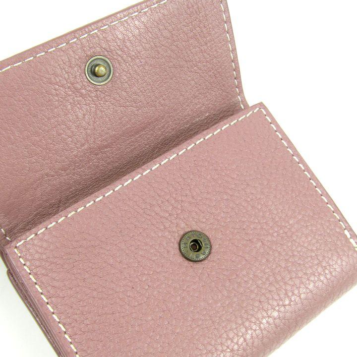 マザーハウス 三つ折り財布 レザー コンパクト ウォレット ブランド レディース ピンクベージュ MOTHERHOUSE マザーハウス 三つ折り財布 レザー コンパクト ウォレット ブランド