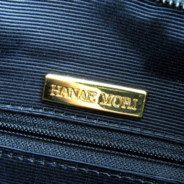青色 ハンドバッグ 金色ロゴ ハナエモリ　未使用品 HANAE MORI ハナエモリ ゴールド HMロゴ フォーマルハンドバッグ
