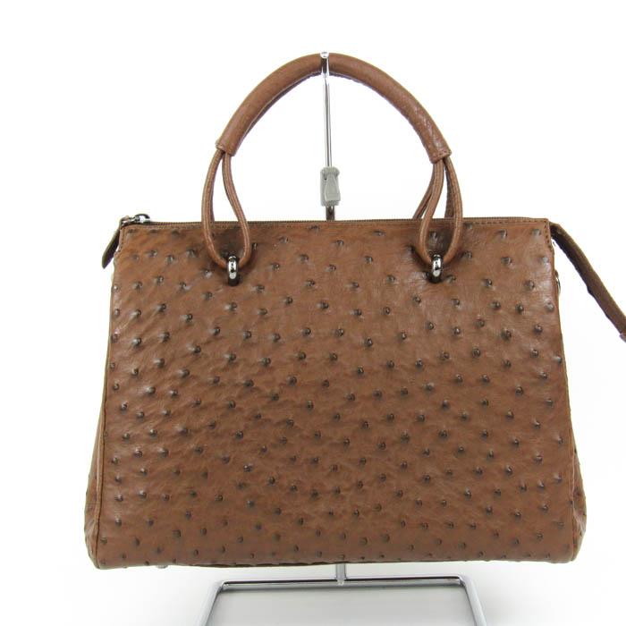 芝翫香 オーストリッチ レザー ハンドバッグ 2way ショルダーバッグ 本 