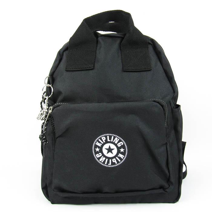 キプリング kipling キャリーバッグ チャーム　2輪 ブラック kipling（キプリング） おでかけリュック デイパック メタルチャーム付