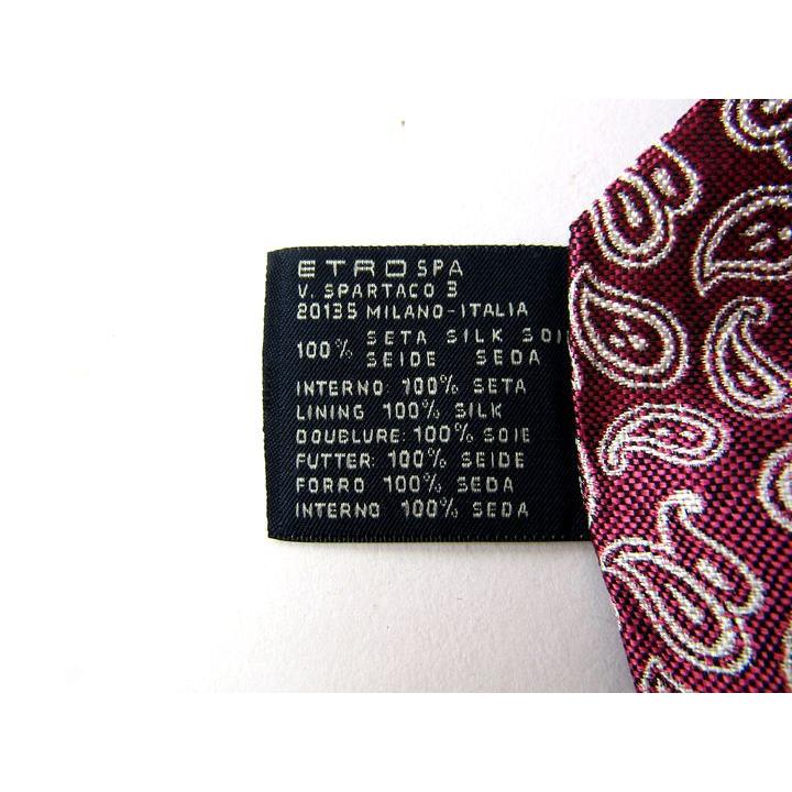 【新品】ETRO　エトロ　ネクタイ　ペイズリーレッド ETRO (エトロ) シルク100％ ペイズリー柄 ネクタイ