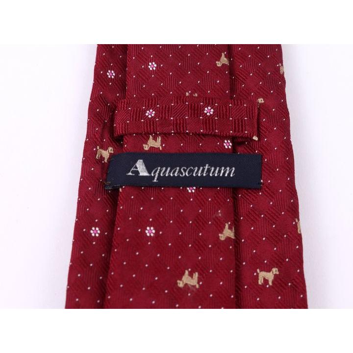 Aquascutum アクアスキュータム ブランドネクタイ 総柄 動物柄