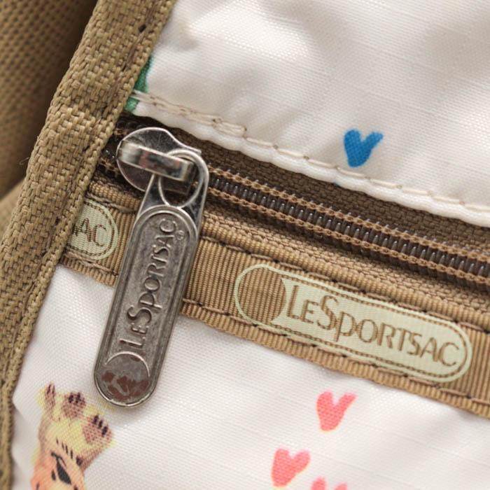 【レスポートサック】ほっこり 犬 猫 アニマル柄 ショルダーバッグ アイボリー LeSportsac（レスポートサック） ショルダーバッグ 犬 イヌ アニマル柄