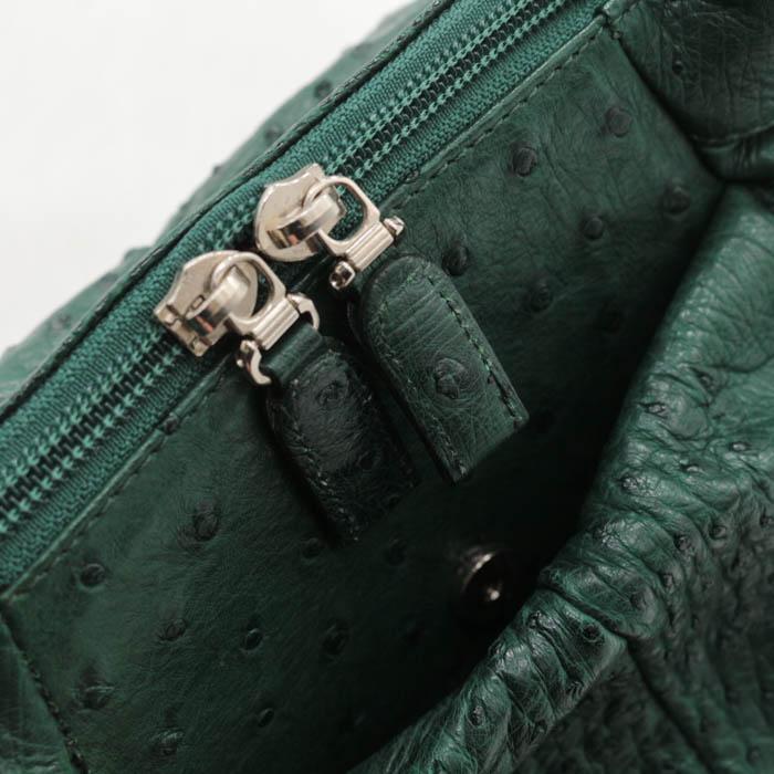 オーストリッチ リアルレザー ショルダーバッグ ハンドバッグ 2way 本革 鞄 カバン レディース グリーン ostrich オーストリッチ リアルレザー ショルダーバッグ ハンドバッグ 2way 本