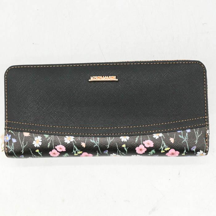 ミッシュマッシュ 長財布 小銭入れ有り ウォレット 花柄 ブランド 黒