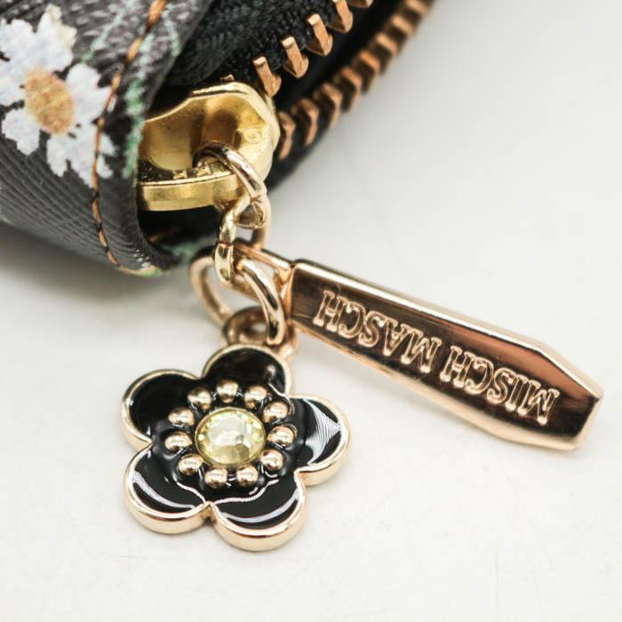 ミッシュマッシュ 長財布 小銭入れ有り ウォレット 花柄 ブランド 黒
