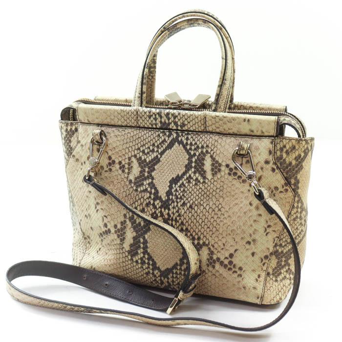 FURLA（フルラ） ショルダーバッグ 2way ハンドバッグ パイソン 本革 