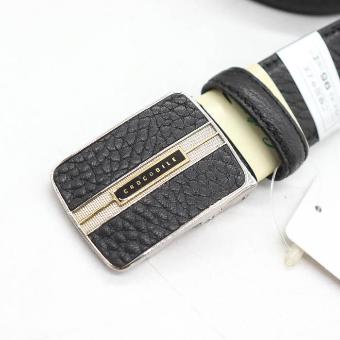 クロコダイル ベルト 未使用 本革 レザー ロゴバックル フォーマル