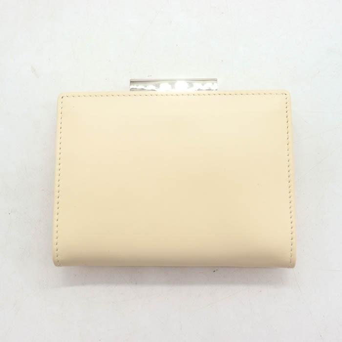 ニナリッチ がま口 折り財布 ベージュ モノグラム 箱付き ニナリッチ 二つ折り財布 がま口 レザー 小物入れあり ウォレット