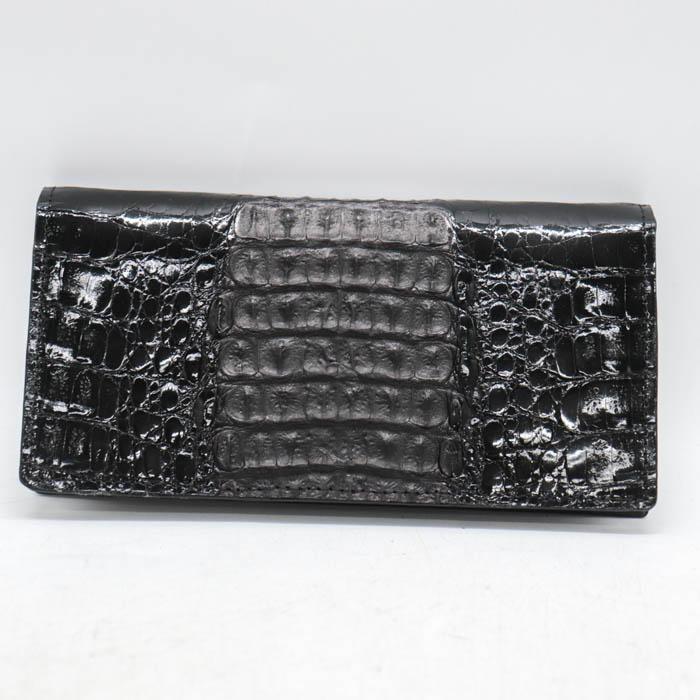 クロコダイルレザー 鰐 ブラック 長財布 美品 ビバリー クロコダイル レザー 長財布 本革 ワニ革 ウォレット