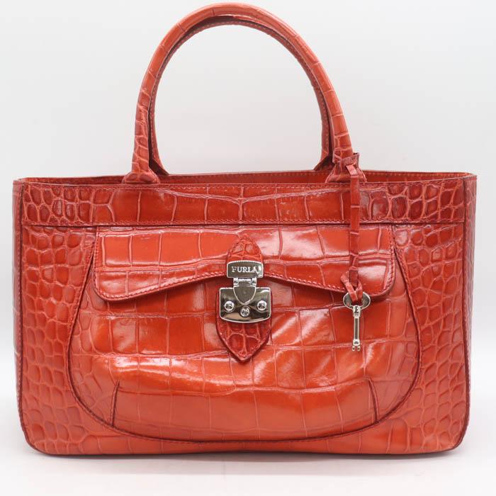 FURLA（フルラ） トートバッグ クロコダイル 本革 レザー イタリア製 