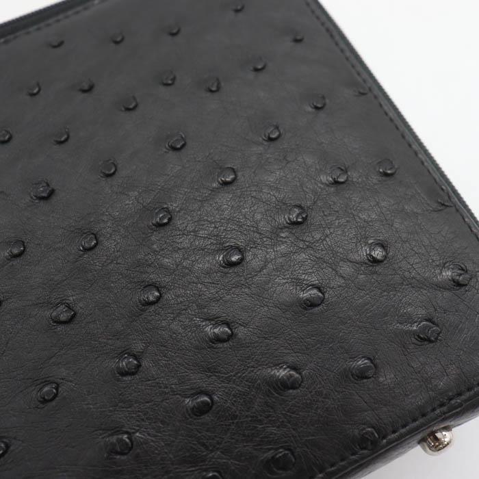 極美品● コンテス ハンドバッグ 手提げ ロゴ金具 オーストリッチ レザー オーストリッチ レザー 本革 セカンドバッグ ハンドバッグ 鞄 カバン