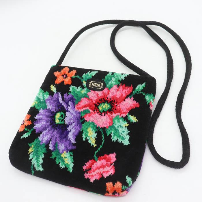 FEILER ショルダーバッグ シュニール織 花柄 feiler（フェイラー） ショルダーバッグ 花柄 シェニール織 斜め掛け